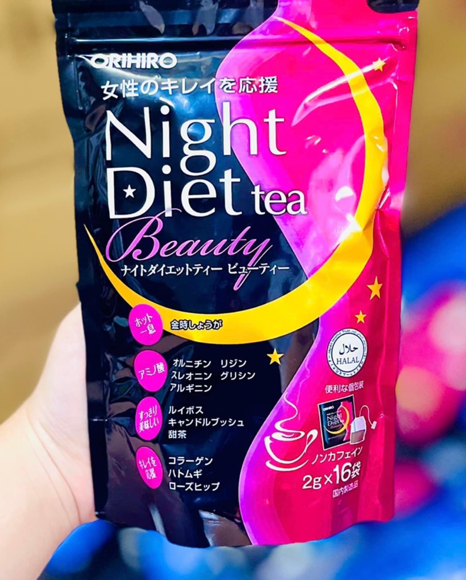 TRÀ GIẢM CÂN ORIHIRO BAN ĐÊM NIGHT DIET TEA BEAUTY COLLAGEN NHẬT BẢN